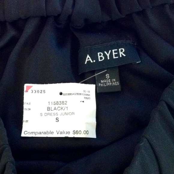 ✨SOLD✨ Sexy Off-the-Shoulder Sheer Black Dress by A. Byer - Picture 3 of 6